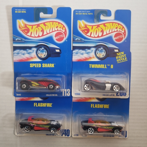 Hot Wheels Flashfire(Qty 2), Twinmill II, Speed Shark-Set of 4 - Picture 1 of 7